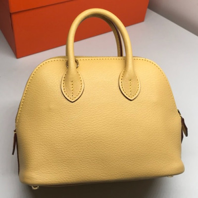 Hermes Mini Bolide Goat Skin Leather Tote Bag ,18cm - 에르메스 미니 볼리드 고트 스킨 레더 여성용 토트백 HERB0304,18cm,옐로우