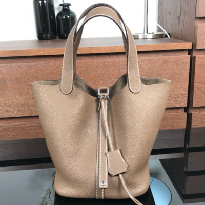 Hermes Picotin  Lock Togo Leather Tote Bag,22cm - 에르메스 피코탄 락 토고 레더 여성용 토트백 HERB0320, 22cm,그레이