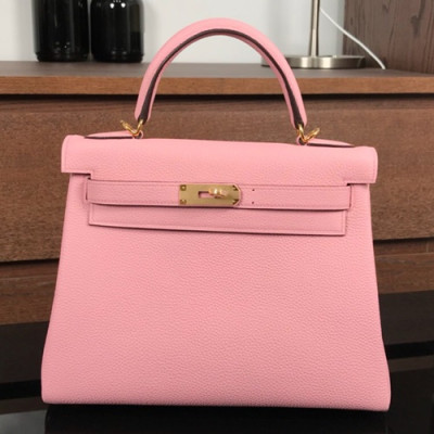 Hermes Kelly Togo Leather Tote Shoulder Bag ,28cm - 에르메스 켈리 토고 레더 여성용 토트 숄더백 HERB0350,28cm,핑크