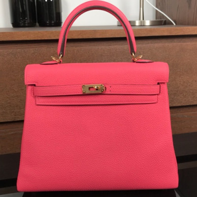 Hermes Kelly Togo Leather Tote Shoulder Bag ,25cm - 에르메스 켈리 토고 레더 여성용 토트 숄더백 HERB0355,25cm,핑크