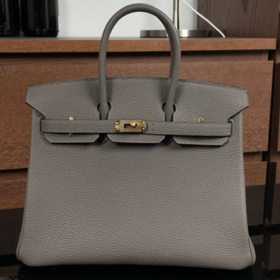 Hermes Birkin Togo Leather Tote Shoulder Bag ,25cm - 에르메스 버킨 토고 레더 여성용 토트 숄더백 HERB0373,25cm,그레이