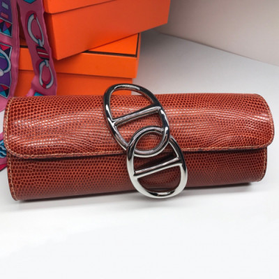 Hermes Egee Crocodile Leather Clutch Bag  - 에르메스 에게 크로커다일 레더 여성용 클러치백 HERB0380,오렌지브라운