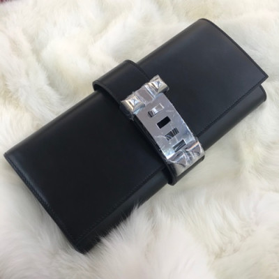 Hermes Medor Box Leather Clutch Bag ,29cm - 에르메스 메도르 복스 레더 여성용 클러치백 HERB0422,29cm,블랙(은장)