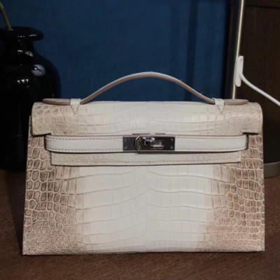 Hermes Mini Kelly Crocodile Leather Tote Shoulder Bag , - 에르메스 미니 켈리 크로커다일 레더 여성용 토트 숄더백 HERB0441,그레이