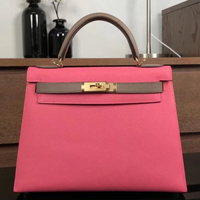 Hermes Kelly Epsom Leather Tote Shoulder Bag ,28cm - 에르메스 켈리 엡송 레더 여성용 토트 숄더백 HERB0443,28cm,핑크