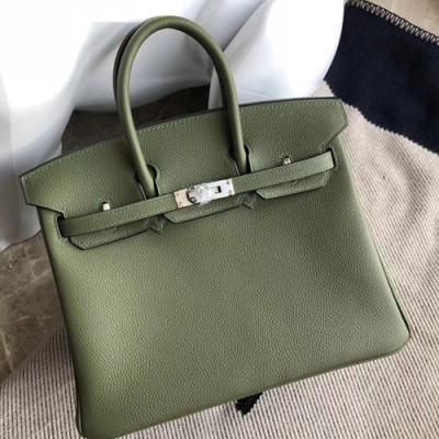 Hermes Birkin Togo Leather Tote Shoulder Bag ,25cm - 에르메스 버킨 토고 레더 여성용 토트 숄더백 HERB0521,25cm,카키