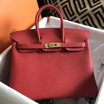 Hermes Birkin Togo Leather Tote Shoulder Bag ,25cm - 에르메스 버킨 토고 레더 여성용 토트 숄더백 HERB0527,25cm,다크레드