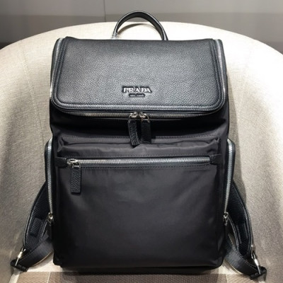 Prada 2019 Leather&Nylon Back Pack,40CM - 프라다 2019 레더&나일론 남성용 백팩 ,PRAB0010,40cm,블랙