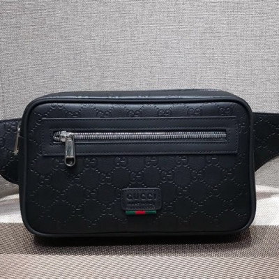 Gucci Leather Belt Bag ,30CM - 구찌 레더 남성용 벨트백, GUB0186 ,30cm,블랙