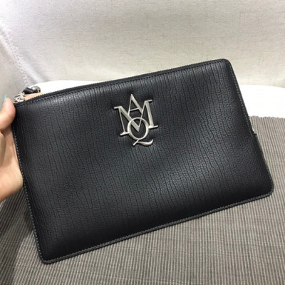 Alexander Mcqueen 2018 Leather Clutch Bag ,30CM - 알렉산더 맥퀸 2018 레더 남여공용 클러치백 MQB0001 ,30cm,블랙