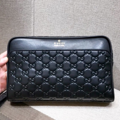 Gucci 2018 Leather Clutch Bag ,28CM - 구찌 2018 레더 남여공용 클러치백 GUB0210 ,28cm,블랙