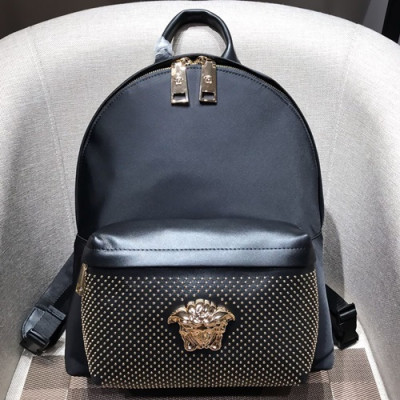 Versace Leather Back Pack,38CM - 베르사체 레더 남성용 백팩 ,VERB0020,38CM,블랙