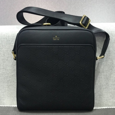 Gucci 2018 Leather Shoulder Bag ,25.5CM - 구찌 2018 레더 남성용 숄더백 ,GUB0220 ,25.5cm,블랙