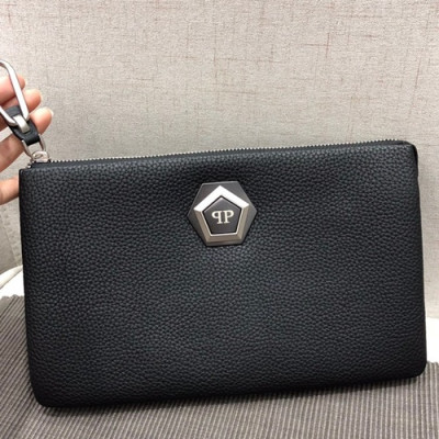 Philipp Plein 2018 Leather Clutch Bag,27cm - 필립플레인 2018 레더 남여공용 클러치백 PPB0001,27cm,블랙