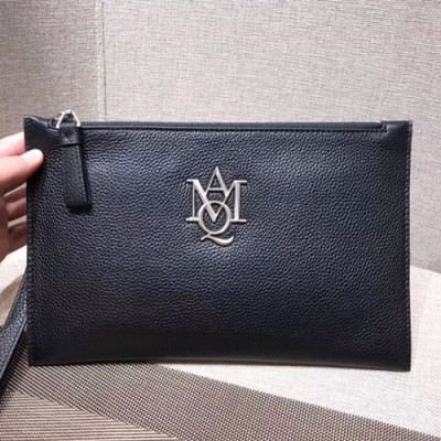 Alexander Mcqueen 2018 Leather Clutch Bag ,28CM - 알렉산더 맥퀸 2018 레더 남여공용 클러치백 MQB0009 ,28cm,블랙