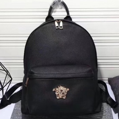 Versace 2018 Leather Back Pack,42CM - 베르사체 2018 레더 남성용 백팩 ,VERB0044,42CM,블랙