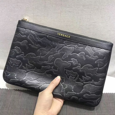 Versace 2018 Leather Clutch Bag,28CM - 베르사체 2018 레더 남성용 클러치백 ,VERB0051,28CM,블랙