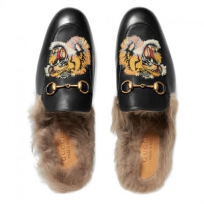 Gucci 2018 Prince Town Tiger Embroidery Per leather Slippers - 구찌 프린스타운 타이거자수 퍼 가죽 블로퍼 Guc0512x.Size(225 - 280)블랙