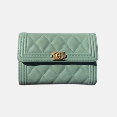 Chanel 2018 Ladies Cavier Leather Purse - 샤넬 여성 신상 캐비어 중지갑 Cnl0075x.15CM 그린