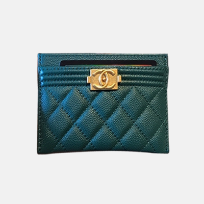 Chanel 2018 Ladies Boy Cavier Card Purse - 샤넬 여성 신상 캐비어 카드지갑 Cnl0086x.11CM 딥그린