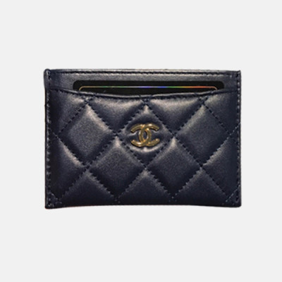 [1:1] Chanel 2018 Ladies Sheep Skin Card Purse - 샤넬 여성 신상 레더 카드지갑 Cnl0098x.11.2cm.네이비