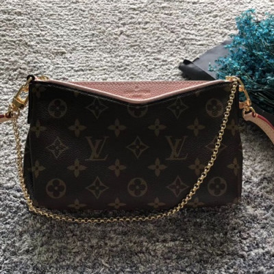 Louis Vuitton Pallas Clutch Shoulder Bag,23cm - 루이비통  팔라스 클러치 숄더백, M41638,LOUB0526 ,23cm,브라운+핑크