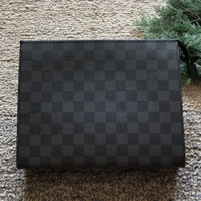 Louis Vuitton Monogram Clutch Bag,26cm - 루이비통 모노그램 남여공용 클러치백 M47542,LOUB0622 ,26cm,블랙