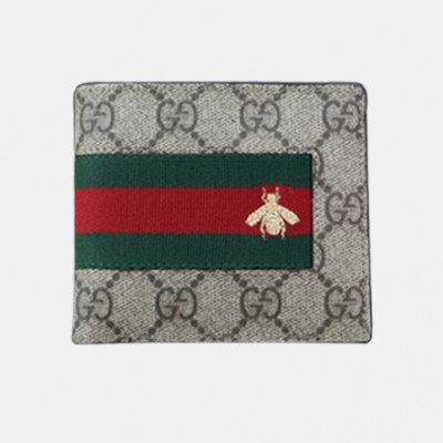 Gucci 2019 Mens GG Supreme Web Embroidery Bifold Wallet 408827 - 구찌 GG슈프림 웹자수 2단지갑 Guc0536x.11CM.브라운