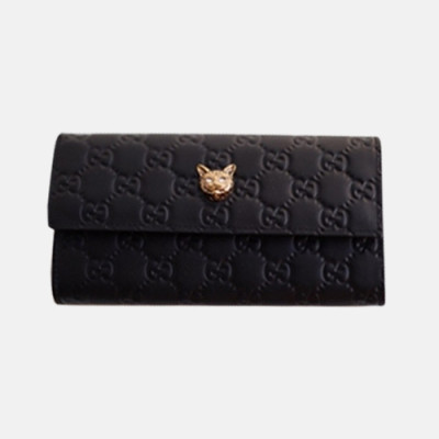 Gucci 2018 Signature Cat Long Wallet - 구찌 시그니처 고양이 롱지갑 Guc0567x.19.5CM.블랙