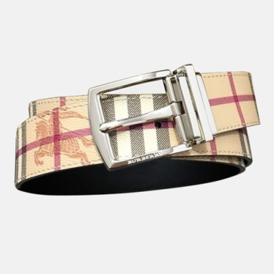 Burberry 2018 Signature Mens Leather Check Belt - 버버리 남성 시그니처 레더 체크 벨트 Bur0378x.Size(3.5CM)카키