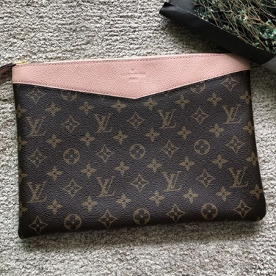 Louis Vuitton Daily Pouch MonogramClutch Bag,29.5cm- 루이비통 데일리 파우치 모노그램 클러치백,M62048,LOUB0855,29.5cm,브라운+핑크1