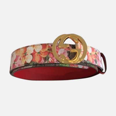 Gucci 2019 Reversible Laides GG Flower Leather Belt -구찌 리버시블 여성 신상 GG 플라워 레더 벨트 Guc0589x.Size(3.5cm).레드금장