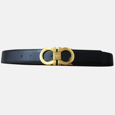 Ferragamo 2019 Mens Claasic Leather Belt - 페라가모 남성 업그레이드 클래식 레더 벨트 Fer0085x.Size(3.5CM)블랙금장