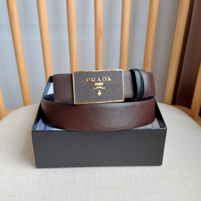 Prada 2019 Mens Saffiano Business Leather Belt - 프라다 남성 신상 사피아노 비지니스 레더 벨트 Pra0423x.Size(3.5cm).브라운