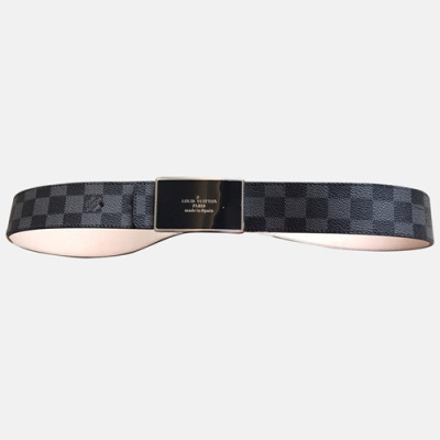 Louis vuitton 2019 Mens Damier Logo Leather Belt M0132 - 루이비통 남성 다미에 로고 레더 벨트 Lou0706x.Size(4.0cm).블랙은장