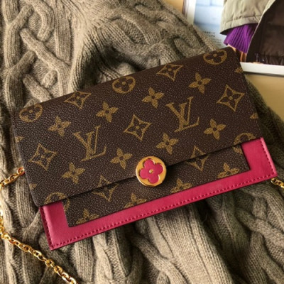 Louis Vuitton 2019 Flore Magnolia Chain Shoulder Bag,17.5cm - 루이비통 2019 플로르 매그놀리아 리드방 체인 숄더백 M67404,LOUB0922,17.5cm,브라운+진핑크