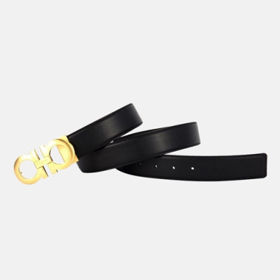 Salvatore Ferragamo 2019 Mens Gancio Business Leather Belt - 살바토레 페라가모 남성 간치니 비지니스 레더 벨트 Fer0093x.Size(3.5CM).블랙금장