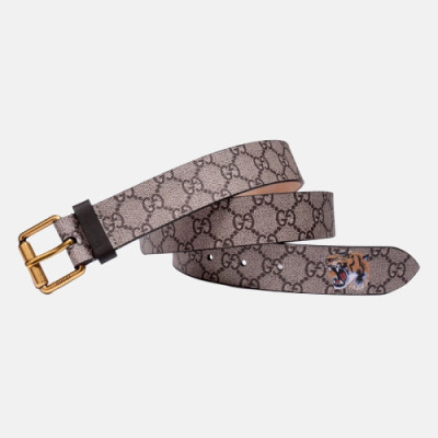 [매장판]Gucci 2019 Mens Signature Tiger Leather Belt - 구찌 신상 남성 시그니처 타이거 레더 벨트 Guc0604x.Size(3.5cm).브라운금장