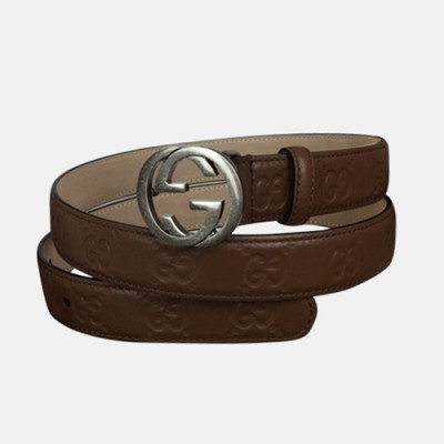 Gucci 2019 Ladies Vintage GG Logo Leather Belt - 구찌 신상 여성 빈티지 GG 로고 레더 벨트 Guc0606x.Size(2.5cm).2컬러(브라운금장/브라운은장)