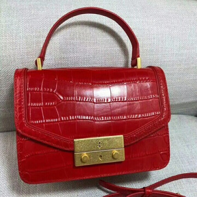 Tory Burch Leather Red Juliette Top Handle Shoulder Bag,20cm - 토리버치 레더 레드 줄리엣 탑 핸들 숄더백 TBB0173,20cm