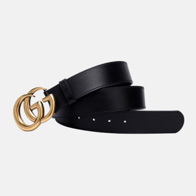 [매장판]Gucci 2019 Mm/WmMaromt GG Buckle Leather Belt - 구찌 신상 남자 마몬트 GG 버클 레더 벨트 Guc0623x.Size(4.0cm).블랙