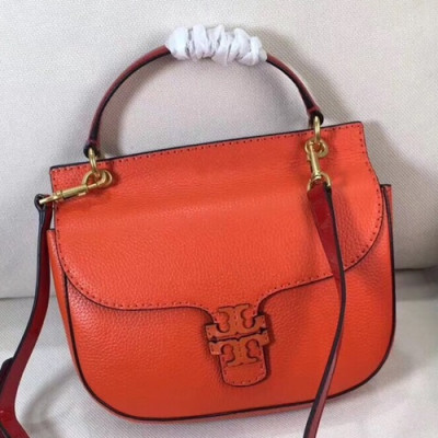 Tory Burch Mcgraw  Satchel Leather Tote Shoulder Bag,25.5cm - 토리버치 맥그로우 사첼 레더 토트 숄더백 TBB0183,25.5cm,오렌지