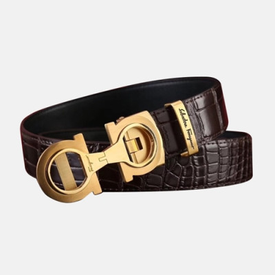 Salvatore Ferragamo 2019 Mens Gancio Leather Belt - 살바토레 페라가모 남성 간치니 레더 벨트 Fer0124x.Size(3.5CM).2컬러(블랙은장/브라운금장)