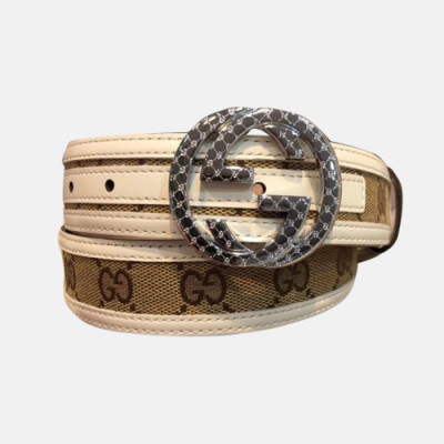 Gucci 2019 Mens GG Buckle Leather Belt - 구찌 신상 남성 GG 버클 레더 벨트 Guc0653x.Size(3.5cm).화이트