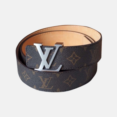 Louis vuitton 2019 Mens Monogram Initial Logo Leather Belt - 루이비통 남성 모노그램 이니셜 로고 레더 벨트 Lou0735x.Size(4.0cm).브라운은장