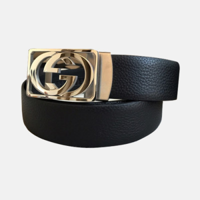 Gucci 2019 Mens GG Buckle Leather Belt - 구찌 신상 남성 GG 버클 레더 벨트 Guc0616x.Size(3.8cm).블랙은장