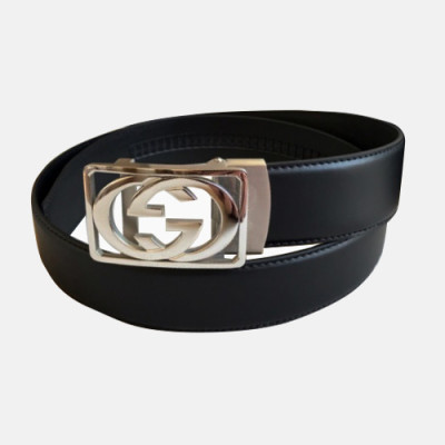 Gucci 2019 Mens GG Buckle Leather Belt - 구찌 신상 남성 GG 버클 레더 벨트 Guc0667x.Size(3.8cm).블랙은장