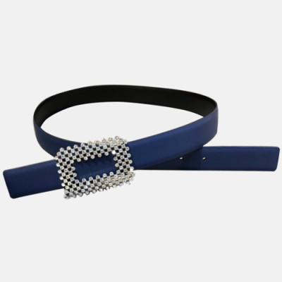 Roger Vivier 2019 Ladies Leather Satin Belt - 로저비비에 여성 새틴 레더 벨트 Rog0023x.Size(3.0cm).네이비