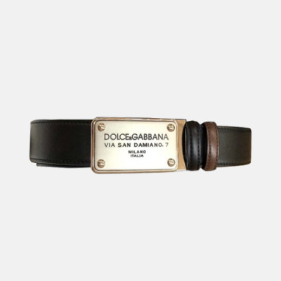 Dolce&Gabbana 2019 Mens Classic Box Buckle Leather Belt - 돌체앤가바나 클랙식 박스 버클 레더 벨트 Dol0143x.Size(3.5CM).로즈골드