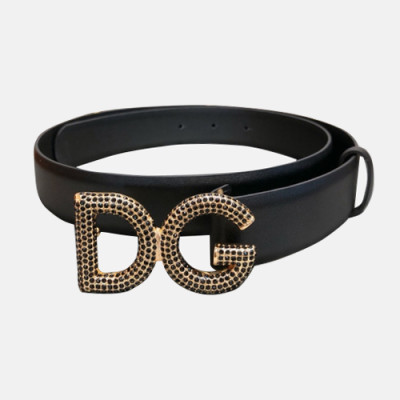 Dolce&Gabbana 2019 Ladies Santi Logo Buckle Leather Belt - 돌체앤가바나 여성 샌티 로고 버클 레더 벨트 Dol0145x.Size(3.0cm).블랙